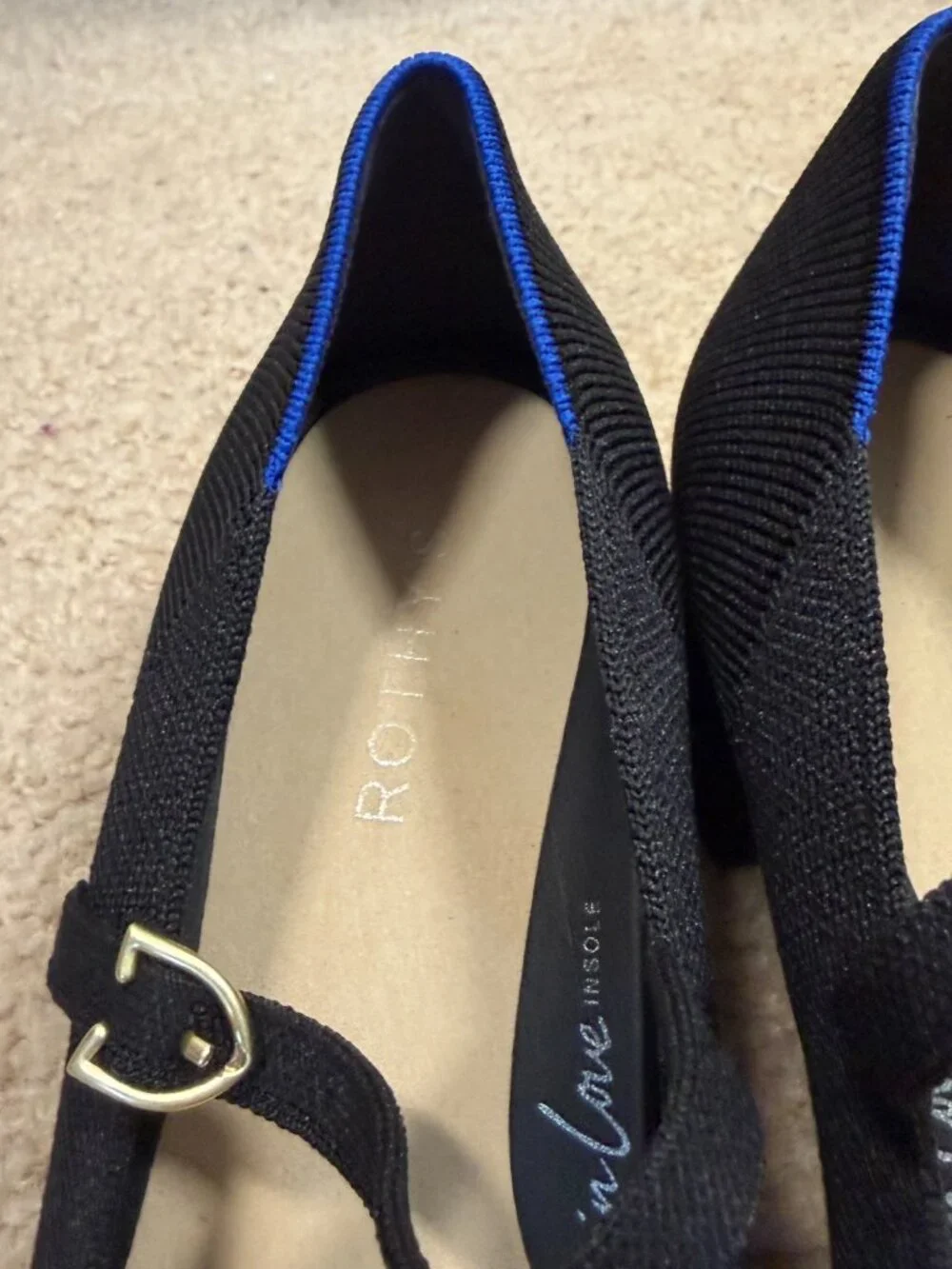 Rothy's Mary Jane Heels Size 10.5 Black Work Office Career Business Sustainable - Picture 3 of 15